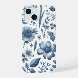 Traditional Blue Floral Fine China Pattern iPhone 15 Case