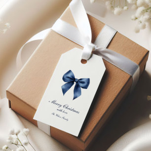 Traditional Blue Knot Christmas Gift Tags