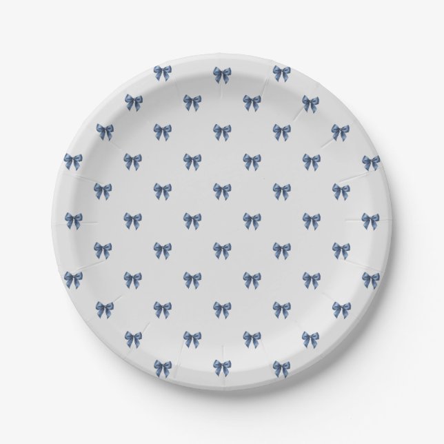 Traditional Blue Knot Christmas Paper Plate (Front)