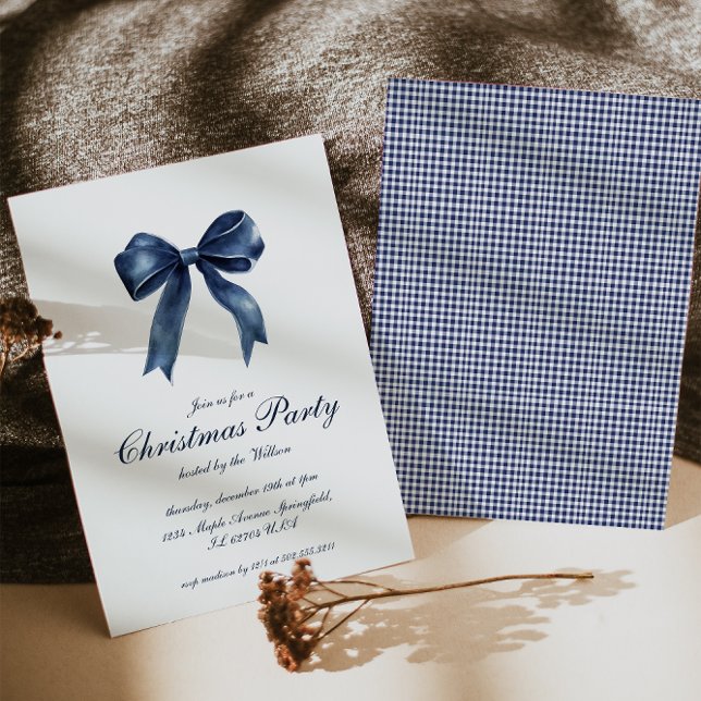 Traditional Blue Knot Christmas Party Invitation (Creator Uploaded)