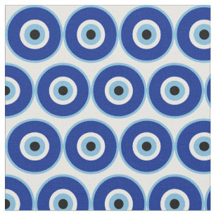 Traditional Blue Nazar Evil Eye Charm Fabric