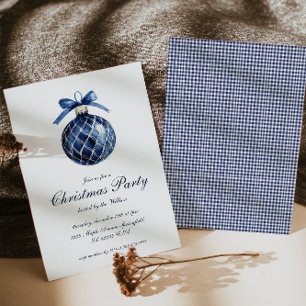 Traditional Blue Ornament Christmas Holiday Card 