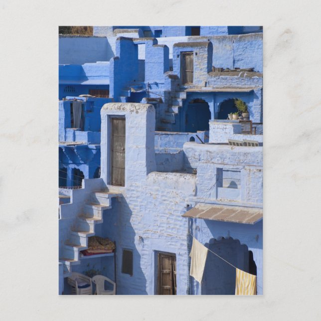 Traditional blue painted house, Jodphur Postcard (Front)