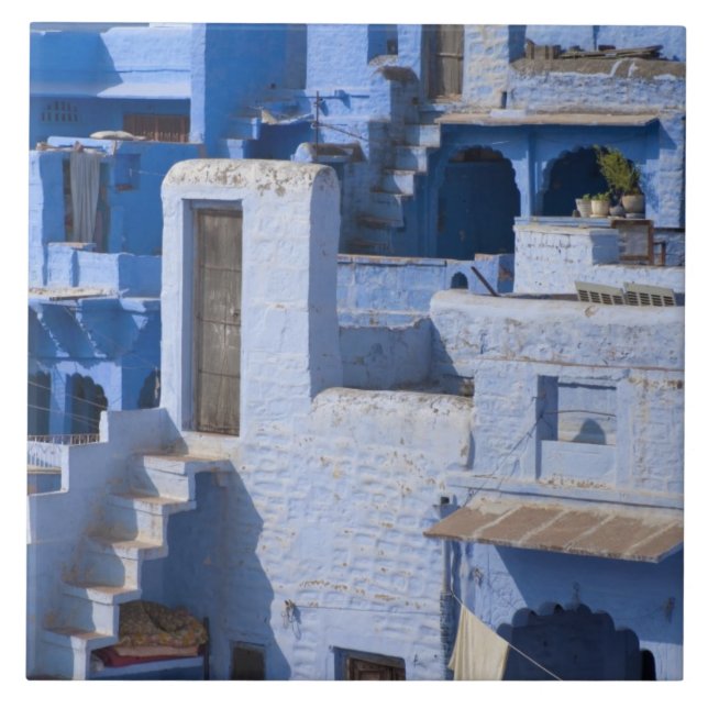 Traditional blue painted house, Jodphur Tile (Front)
