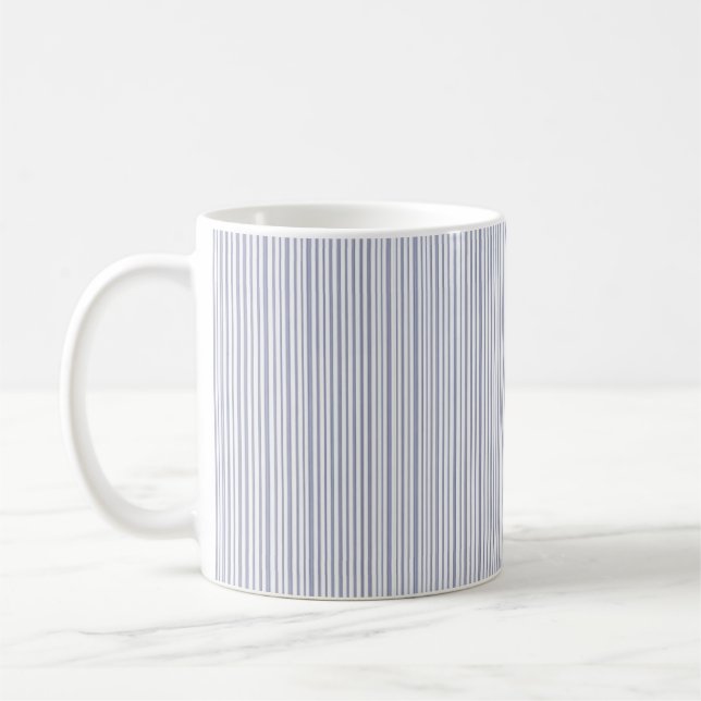 Traditional Blue Stripes Christmas  Coffee Mug (Left)