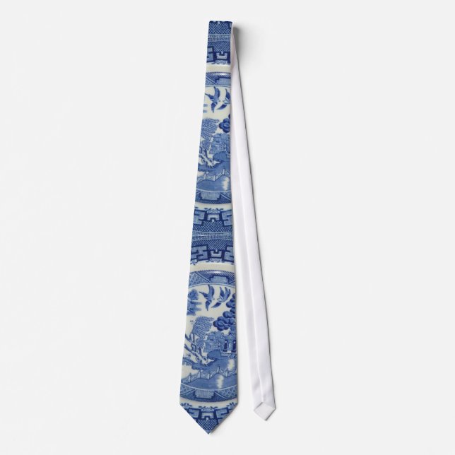 Traditional Blue Willow China Tie (Front)