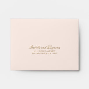 Traditional Blush Pink Formal Elegant RSVP Wedding Envelope