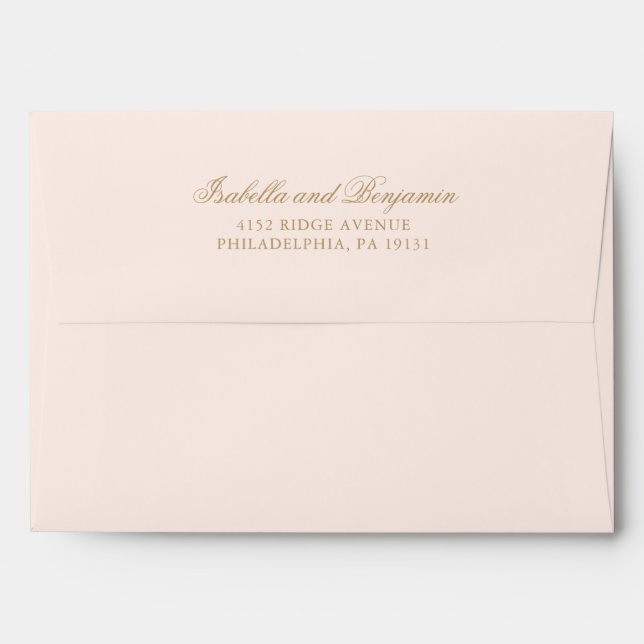 Traditional Blush Pink Formal Elegant Wedding Envelope (Back (Top Flap))