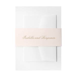 Traditional Blush Pink Formal Elegant Wedding Invitation Belly Band
