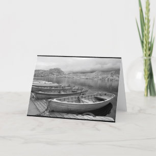 Traditional boats on Lake Bled, Slovenia Card