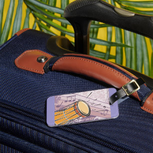 Traditional Bongo Drum With Music Notes Luggage Tag