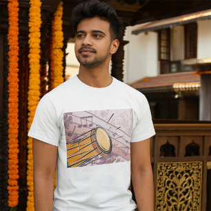 Traditional Bongo Drum With Music Notes T-Shirt