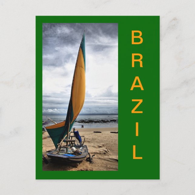 Traditional Brazilian Fishing Sailboat Postcard (Front)
