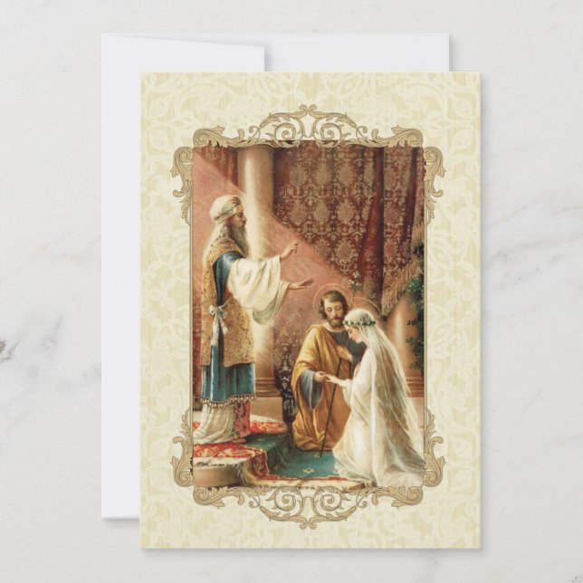 Traditional Bridal Wedding Gold Invitation (Front)