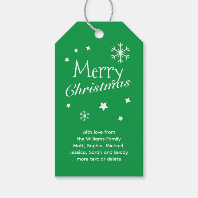 Traditional - Bright Green - Christmas Gift Tags (Front)