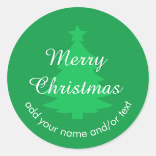 Traditional Bright Green Custom Christmas Sticker