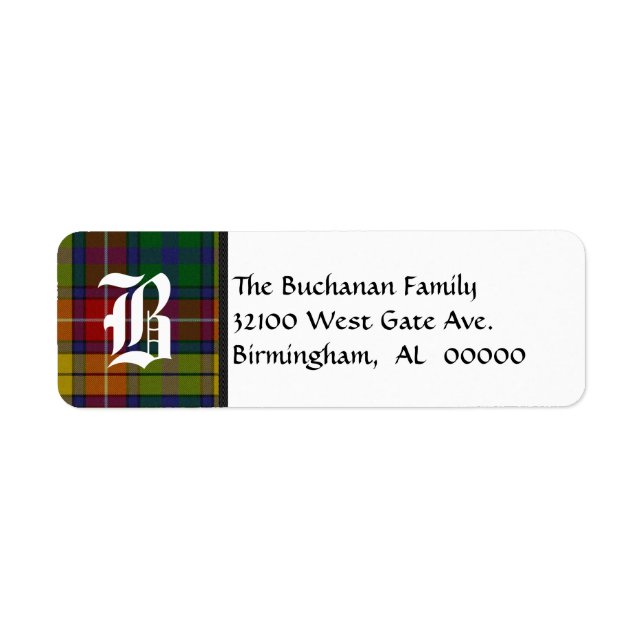 Traditional Buchanan Tartan Plaid Monogram (Front)