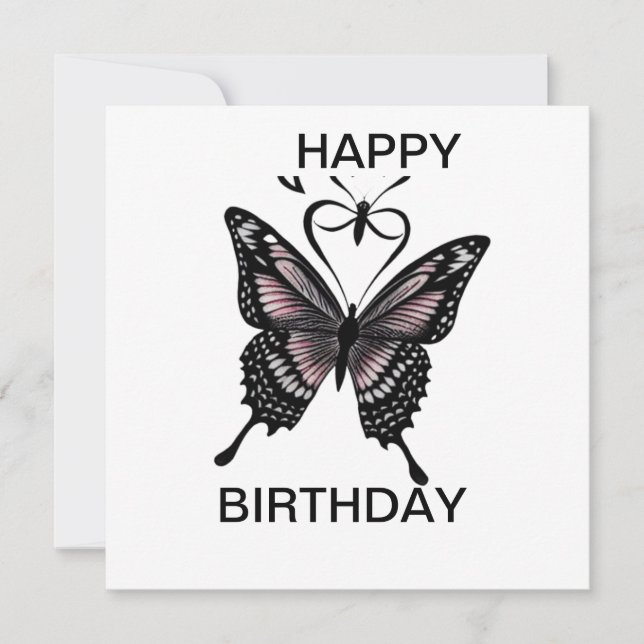 Traditional butterfly tattoo ,happy birthday (Front)