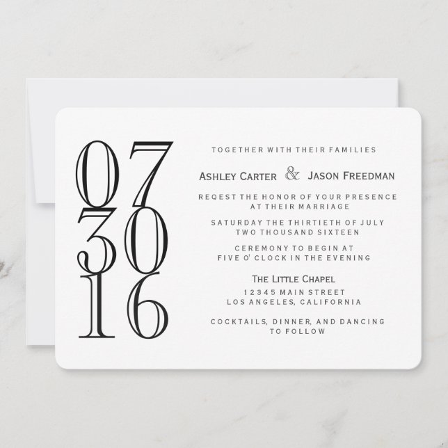 Traditional Calson Wedding Invitation (Front)