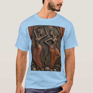 Traditional Carved African Dancers, Ancient Tribal T-Shirt