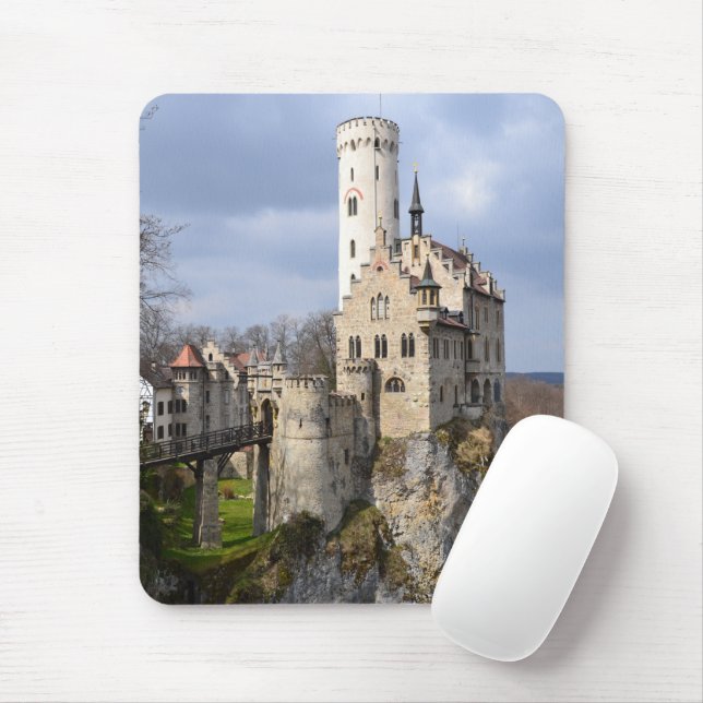 Traditional Castle on Cliff on Cloudy Day Mouse Mat (With Mouse)