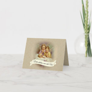 Traditional Catholic Angel Baptism Invitation