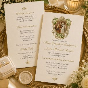 Traditional Catholic Betrothal Wedding Invitation