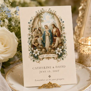 Traditional Catholic Cana Wedding Keepsake Magnetic Business Card