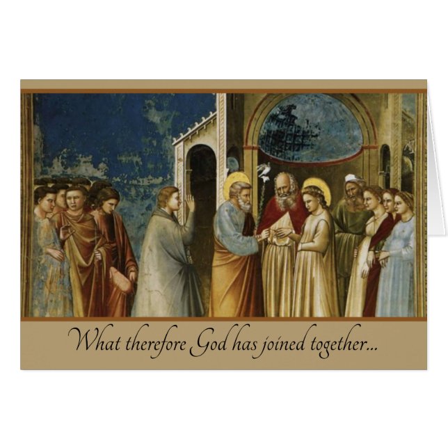 Traditional Catholic Christian Wedding Card (Front Horizontal)