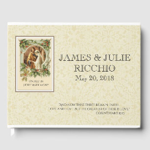 Traditional Catholic Christmas Wedding Guest Book