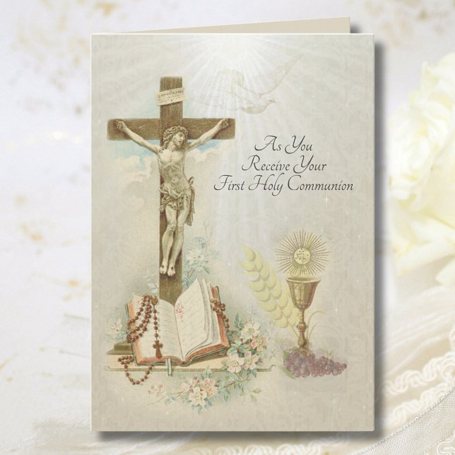 Traditional Catholic First Holy Communion Prayer Card (Creator Uploaded)