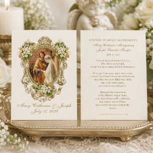 Traditional Catholic Floral Gold Wedding Prayer
