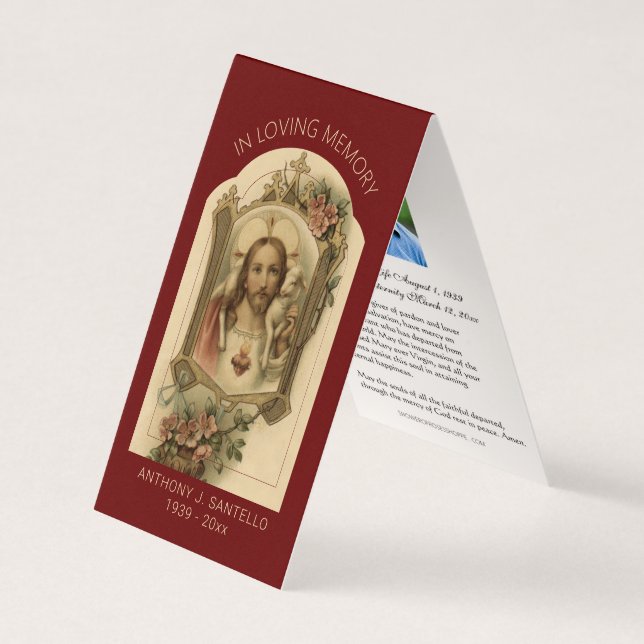 Traditional Catholic Funeral Jesus Prayer Card (Front)