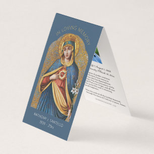 Traditional Catholic Funeral Virgin Mary Prayer Business Card