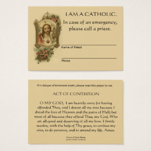 Traditional Catholic ID Emergency Holy Prayer Card