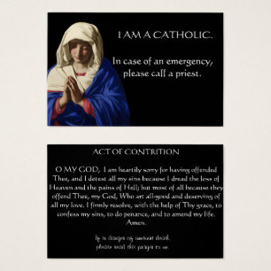 Traditional Catholic ID Emergency Holy Prayer Card