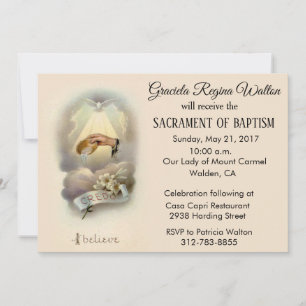Traditional Catholic Infant Baptism Invitations