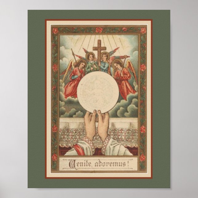 Traditional Catholic Latin Mass Christmas Angels Poster (Front)