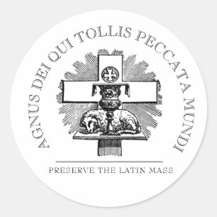 TRADITIONAL CATHOLIC LATIN MASS LAMB OF GOD CLASSIC ROUND STICKER