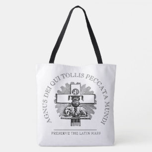 TRADITIONAL CATHOLIC LATIN MASS LAMB OF GOD  TOTE BAG