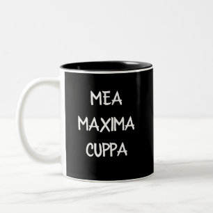 Traditional Catholic Latin Mea Maxima Cuppa   Two-Tone Coffee Mug