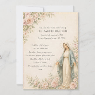 Traditional Catholic Marian Funeral Prayer Memoria