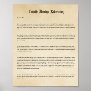 Traditional Catholic Marriage Exhortation Poster