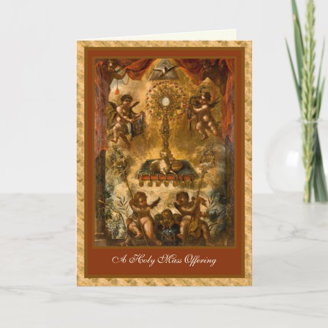 Traditional Catholic Mass Offering Eucharist Card (Front)