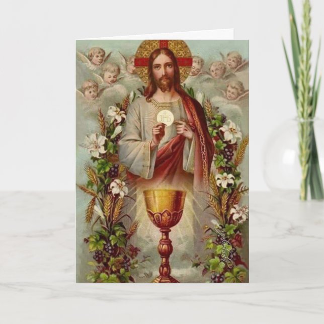 Traditional Catholic Mass Offering Sacred Heart Card (Front)