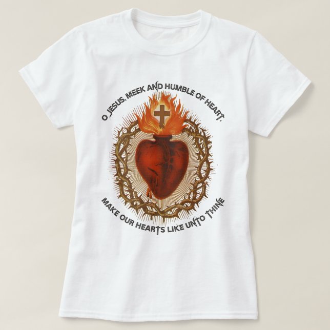 Traditional Catholic Most Sacred Heart of Jesus T-Shirt (Design Front)