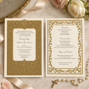 Traditional Catholic Nuptial Mass Wedding Invitation