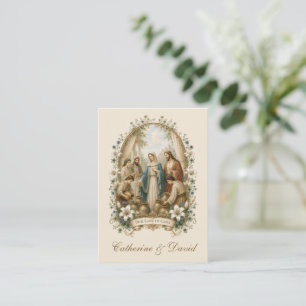 Traditional Catholic Our Lady of Cana Floral Enclosure Card
