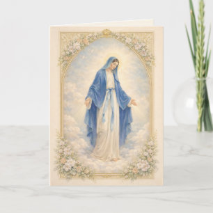 Traditional Catholic Our Lady of Grace Gold Frame  Thank You Card