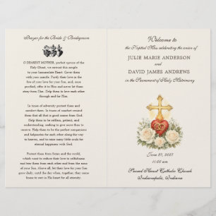Traditional Catholic Sacred Heart Wedding Program